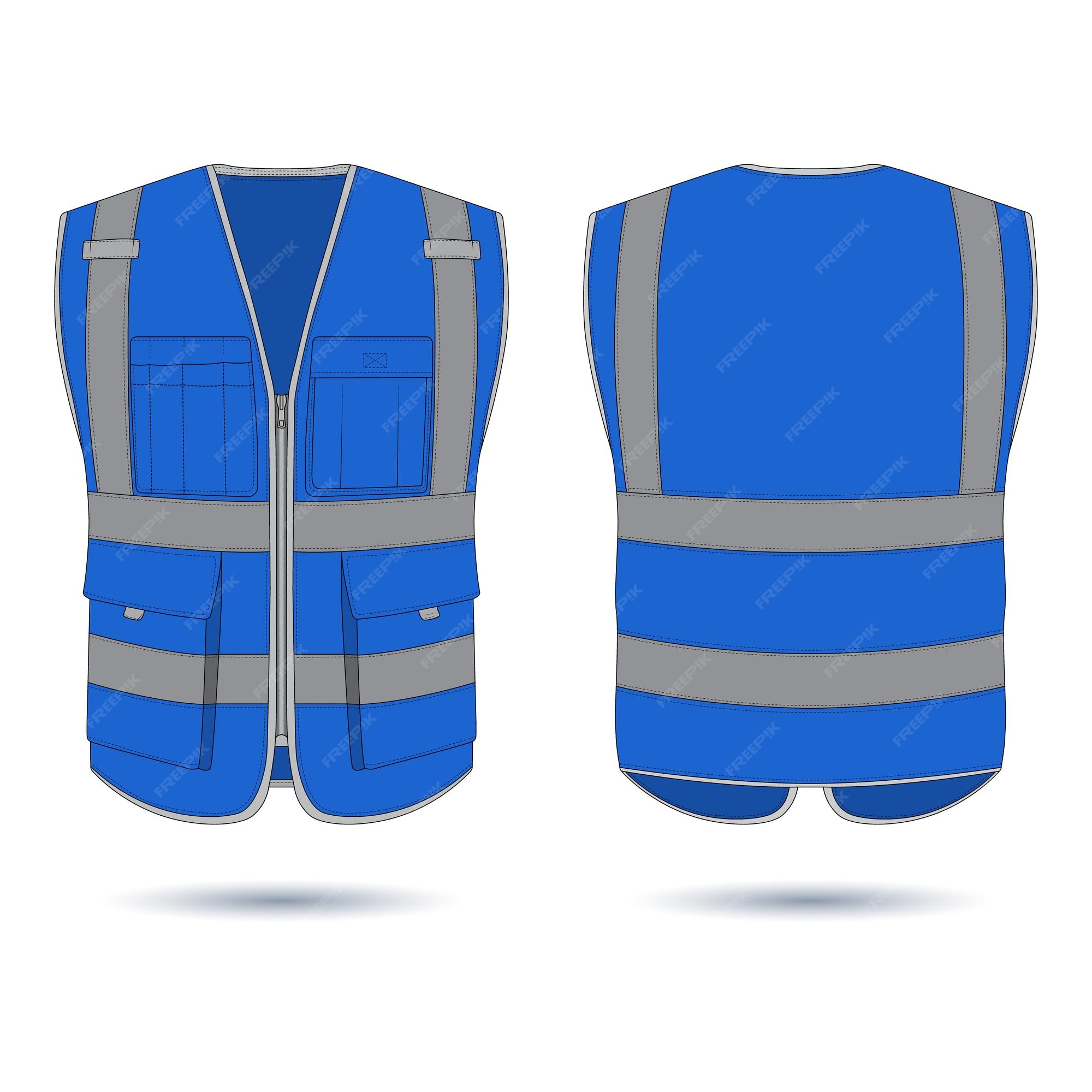 Premium Vector | Hivis safety vest mockup front and back view vest workwear