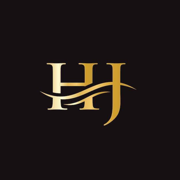 HJ-brief met luxe concept Modern HJ-logo-ontwerp voor zakelijke en bedrijfsidentiteit