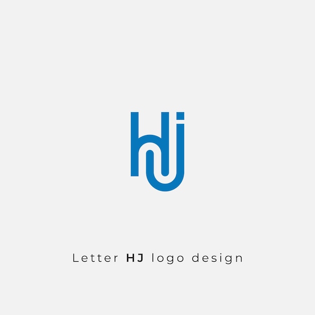 Hj letter logo design icon minimal and clean