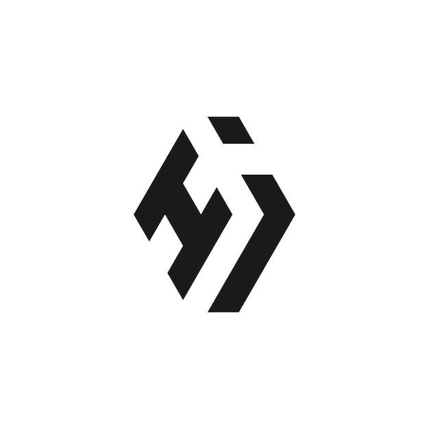 HJ 文字ロゴ デザイン ベクトル画像