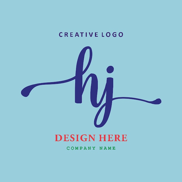 HJ lettering logo is simple easy to understand and authoritative