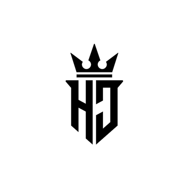 HJモノグラム ロゴデザイン 文字 テキスト 名前 シンボル 単色 ロゴタイプ アルファベット 文字 シンプル ロゴ
