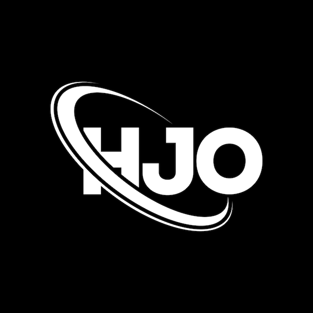 Vettore logo hjo lettera hjo lettera logo design iniziali logo hjo collegato con cerchio e maiuscolo monogramma logo hjo tipografia per il business tecnologico e marchio immobiliare