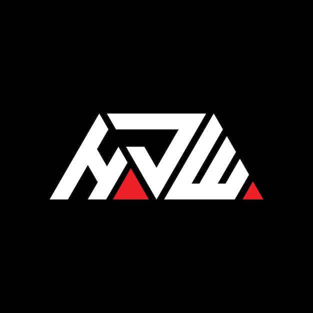 HJW треугольная буква дизайн логотипа с треугольной формой HJW триугольная конструкция логотипа монограмма HJW трехугольный вектор логотипа шаблон с красным цветом HJW Треугольный логотип Простой Элегантный и роскошный логотип HJW