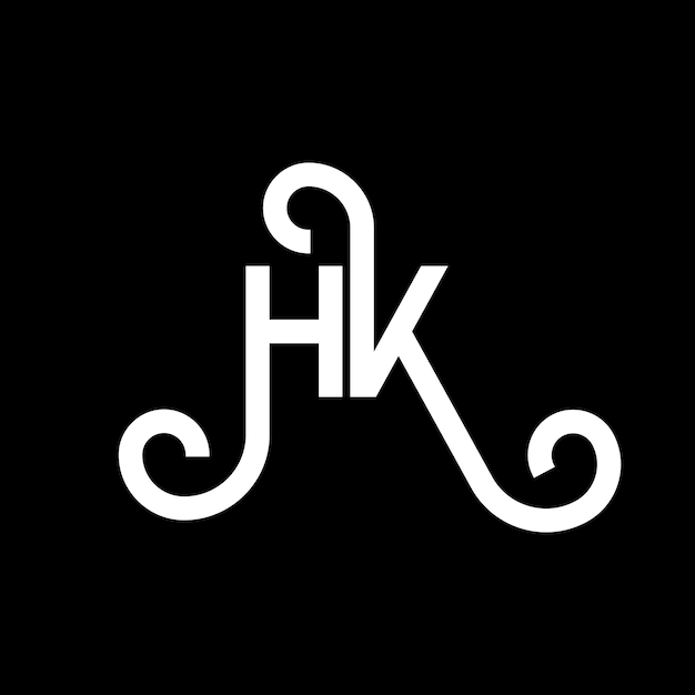 벡터 검은색 바탕에 hk 글자 로고 디자인 hk 크리에이티브 이니셜 글자 로그 컨셉 hh 글자 디자인 hk 검은 바탕에 hk  글자 디자인 h k h k 로고