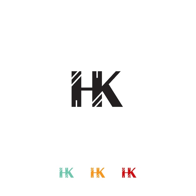 hk letter logo design vector template