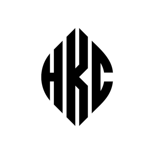 벡터 원과 타원 모양의 hkc 원자 로고 디자인, 타이포그래피 스타일의 hkc 타원 문자, 세 개의 이니셜이 원을 형성하는 hkc 원, 블럼, 모노그램, 글자, 표지, 터