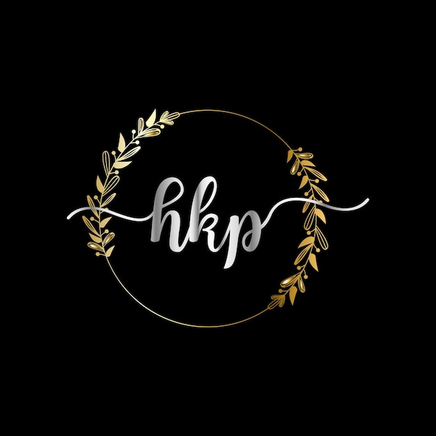 Vector hkp initial logotype for celebration event, wedding, greeting card, invitation vector template