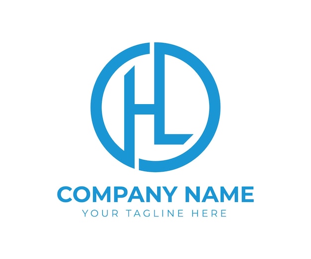 HL letter mark circle logo design Alphabet letter HL logo deisgn