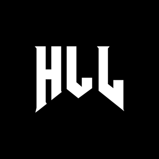 HLLのロゴデザイン 黒と白の色の組み合わせ HLLロゴ HLLベクトル HLLデザイン HLLアイコン HLLアルファベット HLLタイポグラフィー ロゴデザイン