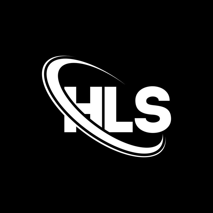 Vector hls 로고 hls 문자 hls 글자 로고 디자인 이니셜 hls 로그와 원과 대문자 모노그램 로고 기술 비즈니스 및 부동산 브랜드를위한 hls 타이포그래피