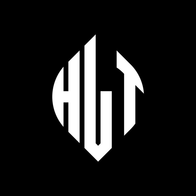 HLT 円の形状のロゴデザイン HLT エリプスの形状 3つのイニシャルが円のロゴを形成する HLT サークルエンブレム アブストラクト モノグラム 文字マーク ベクトル
