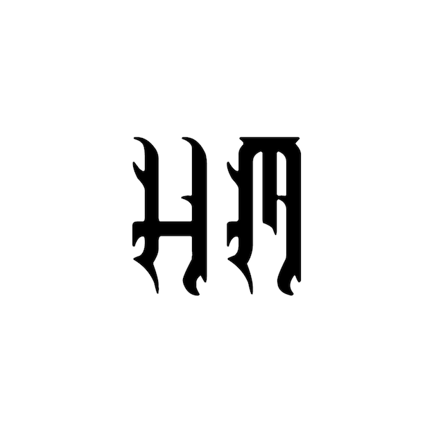 hm monogram logo design letter text name symbol monochrome logotype alphabet character simple logo