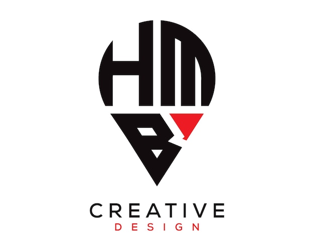 hmb letter location shape logo design
