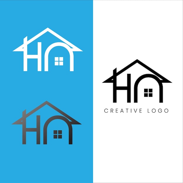 Hn initial letter logo design