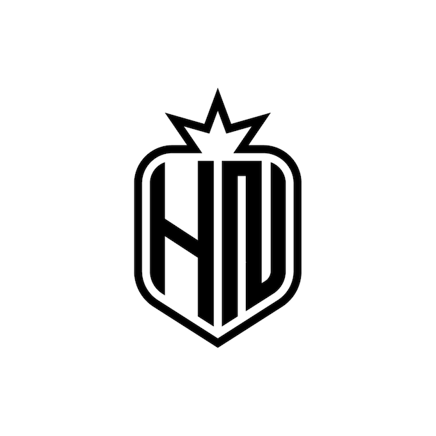 HN モノグラム ロゴデザイン 文字 テキスト 名前 シンボル 単色 ロゴタイプ アルファベット 文字 シンプル ロゴ