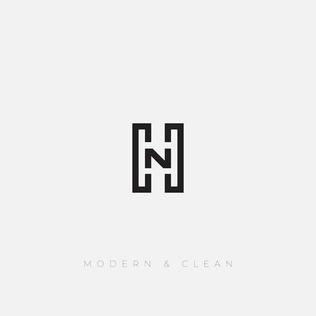 HN or NH letters logo icon simple and clean