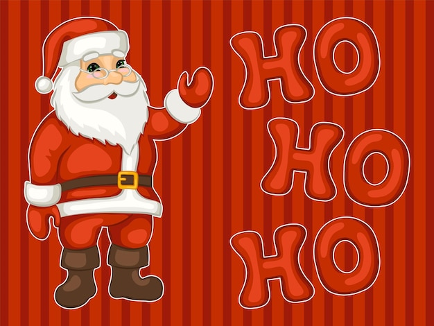 Ho ho ho banner with Santa.