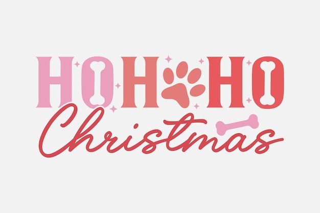 Ho ho ho natale cane divertente che dice tipografia t-shirt design