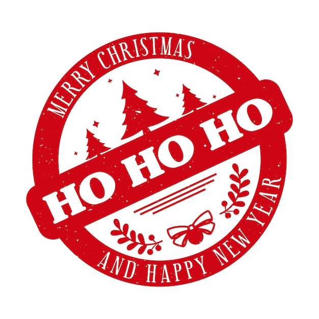 手紙やギフトのためのホーホーホーホリデースタンプのデザインクリスマスの装飾的な要素