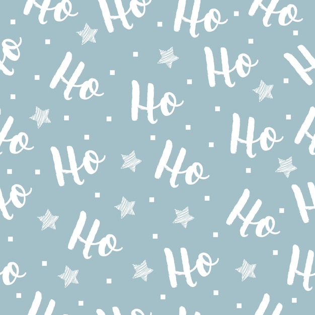 Vector ho ho ho pattern santa claus laugh seamless texture pattern red background