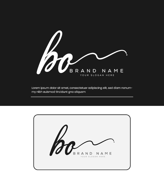 Vector ho initial letter handwriting and signature logo beauty vector initial logo fashion boutique