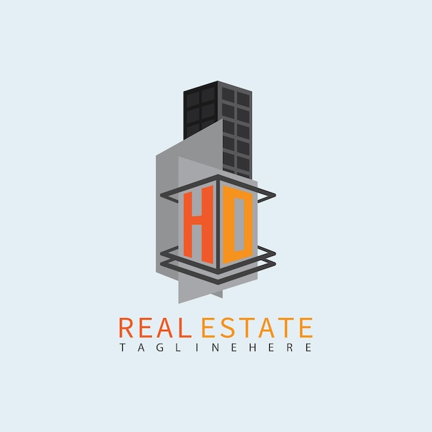 HO Real Estate Letter Monogram Vector Logo Home Or Building Shape All Logo