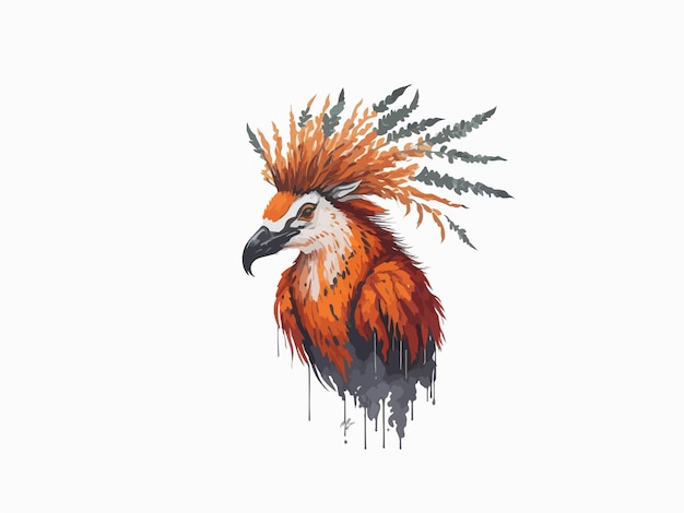 Hoatzin vector illustration ai generated