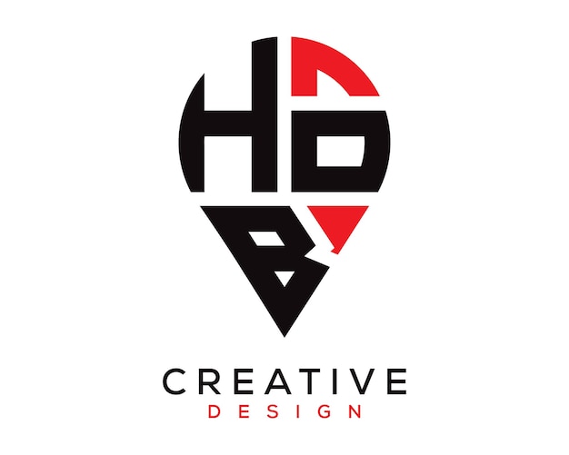 HOB letter location shape logo design