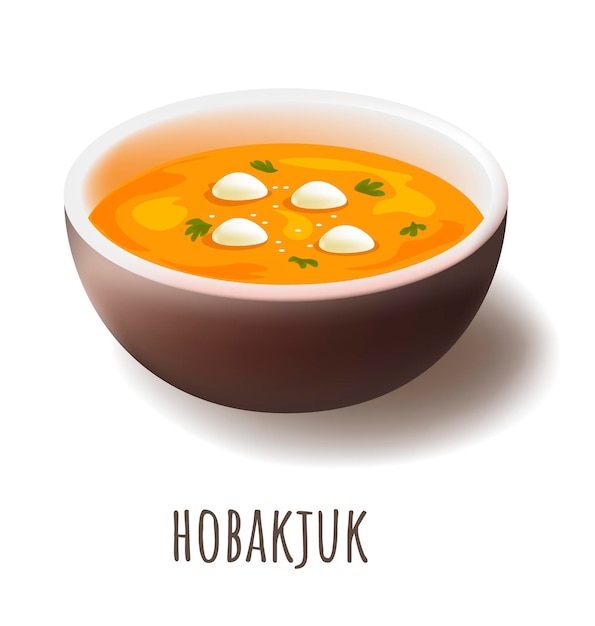 Hobakjuk korean pumpkin porridge with rice balls