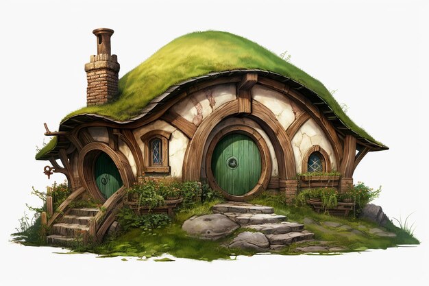 Vettore hobbit holes e hobbit garden nel set del film hobbiton nuova zelanda preso il 9 febbraio 2016 matamata