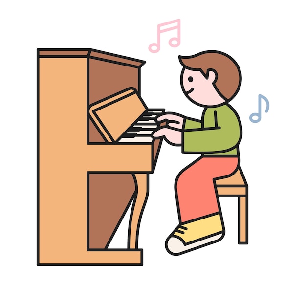 ベクトル 趣味の教室 ピアノを習う男の子