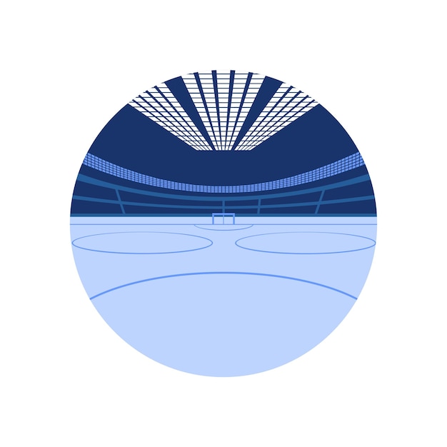 Хоккейная арена Цветное изображение синего цвета в круговой векторной иллюстрации eps 10