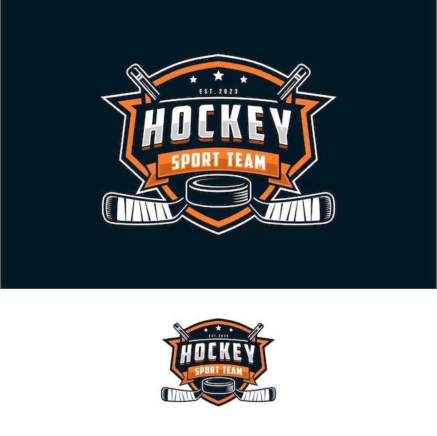 Hockey badge embleem logo Sport label vectorillustratie voor een hockeyclub
