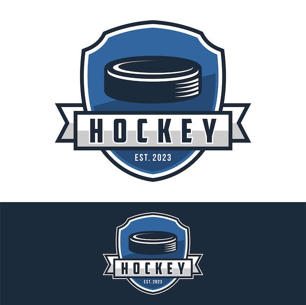 Hockey badge emblem logo Sports label vector illustration for a hockey club