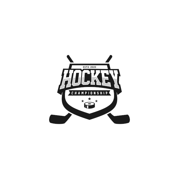 Vector hockey badge kampioenschap logo ontwerp vectorillustratie