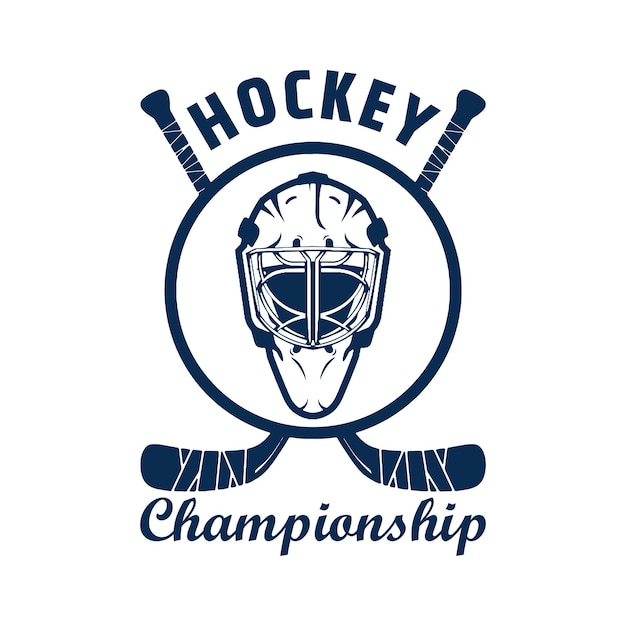 Vector hockey championship logo tshirt design