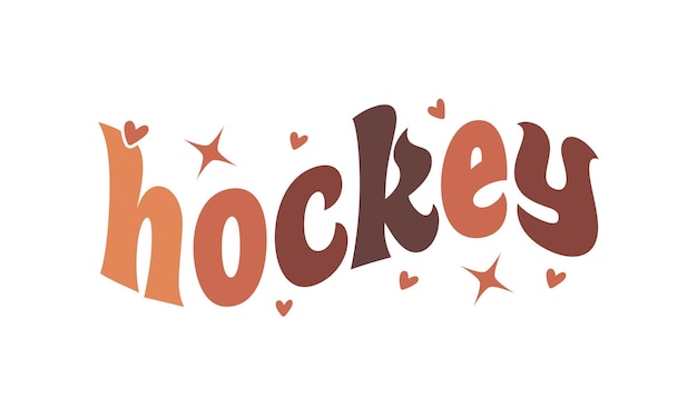 Hockey citaat retro golvende hippie typografie svg op witte achtergrond