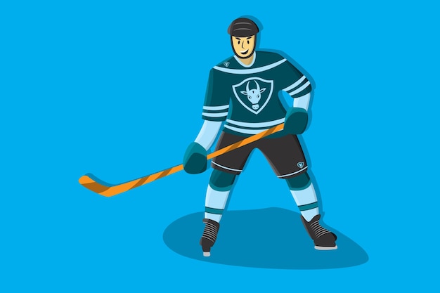 Vector hockey comic player