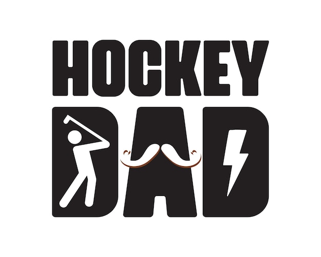 Hockey dad quote retro wavy typography svg on white background