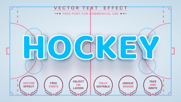 Hockey modifica lo stile del carattere dell'effetto del testo