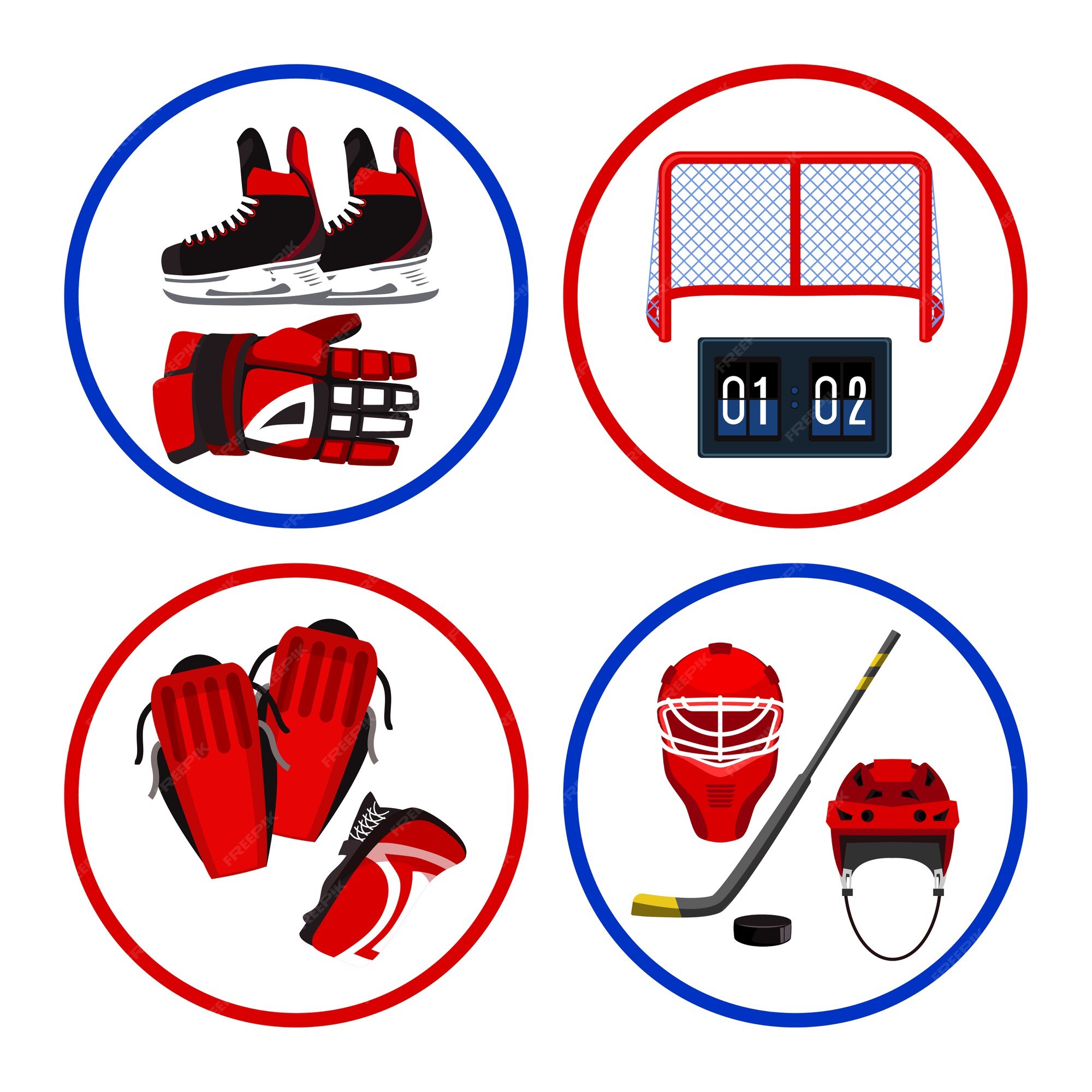 Vector Set of Equipment for Hockey. Stock Vector - Illustration of  competition, hobby: 152371302