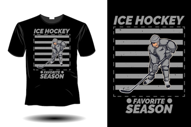 Vector hockey favoriet seizoen retro vintage design