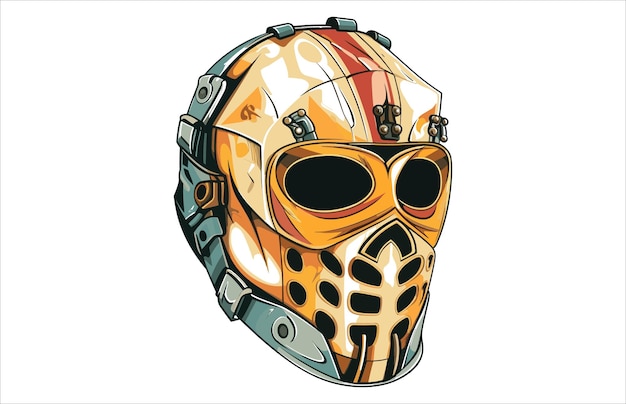 Hockey Goalie Mask vector Illustration goalie's helmet vector drawing