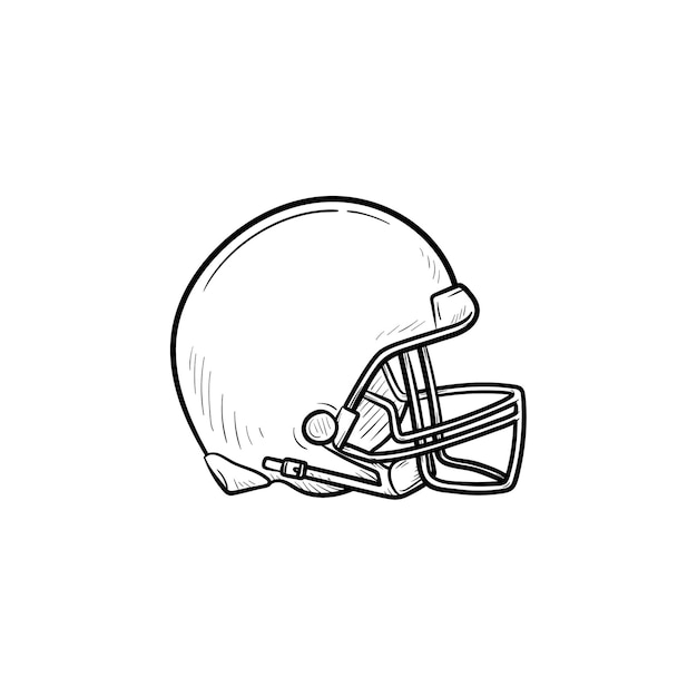 Hockey helm hand getrokken schets doodle pictogram. concept. IJshockeyuitrusting, concept voor wintersportcompetitie