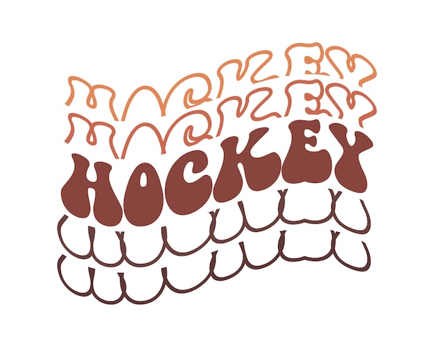 Hockey herhalen citaat retro golvende geïsoleerde typografie SVG op witte achtergrond