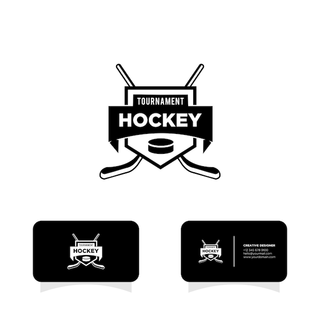 Illustrazione del design dell'icona del logo della squadra di hockey su ghiaccio