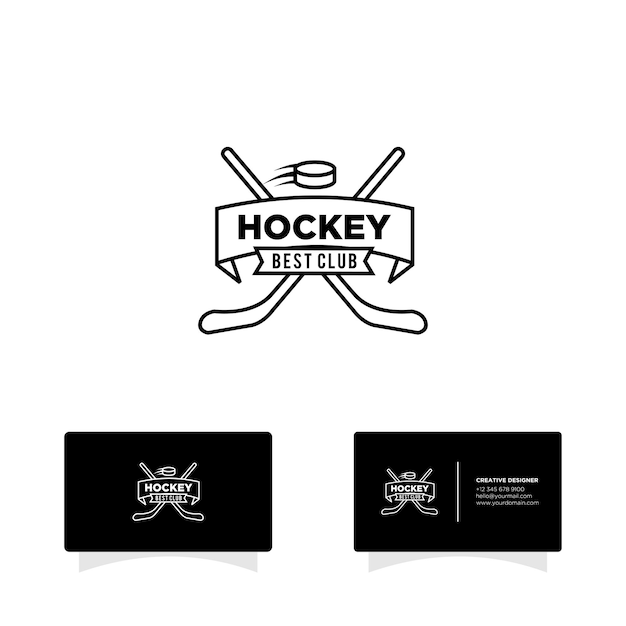 Hockey ice team logo icon design illustration