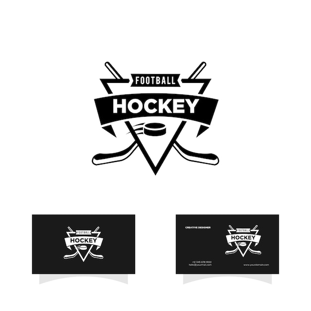 Vector hockey ice team logo icon design illustration
