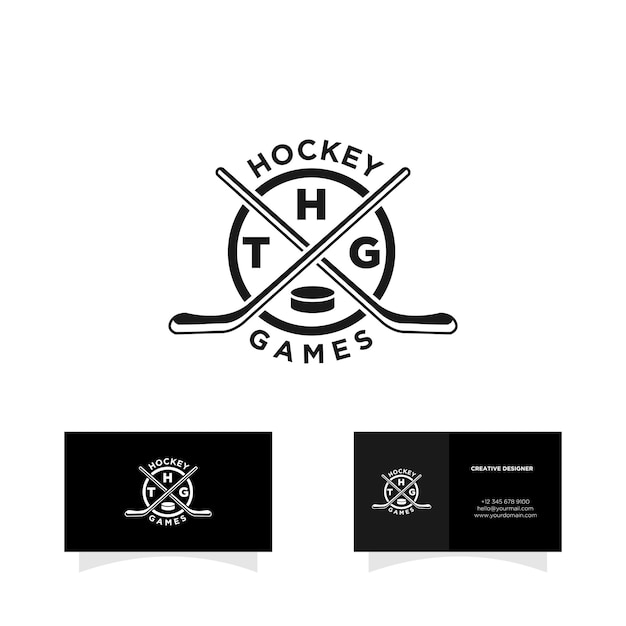 Иллюстрация дизайна логотипа хоккейной команды